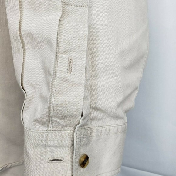 Bugle Boy L Khaki Embroidered Button Up Shirt - Picture 3 of 12